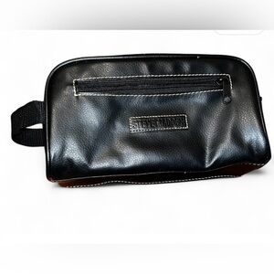 Steve Madden Black Leather toiletry  Bag